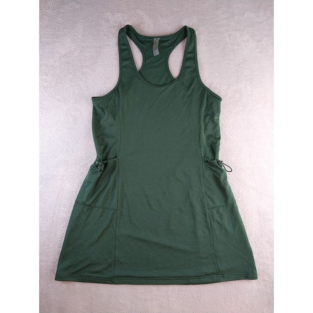 Outdoor Voices Tank Dress Women's Large Green Pockets Racerback Hike Tennis